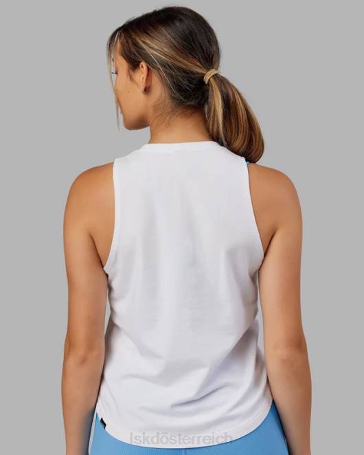 Z8RH171 LSKD Frauen Erweitern Sie das Flxcotton-Tanktop - Weiß-Azurblau Bekleidung