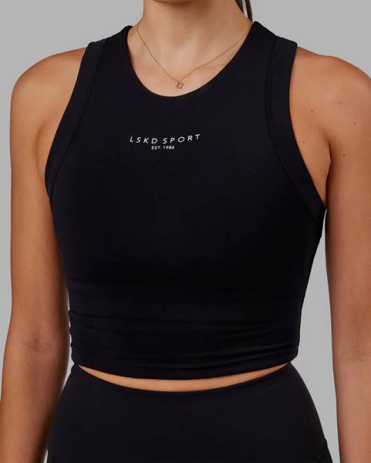 Z8RH175 LSKD Frauen Lauftank - schwarz Bekleidung