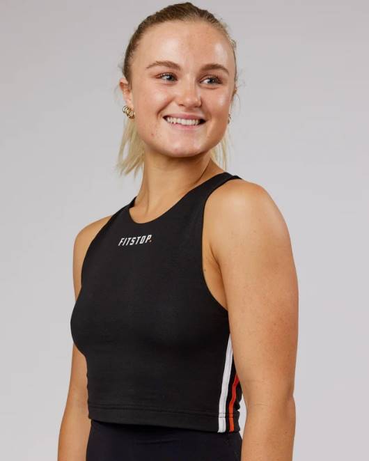 Z8RH178 LSKD Frauen Fitstop Aufwärmtank – schwarz Bekleidung