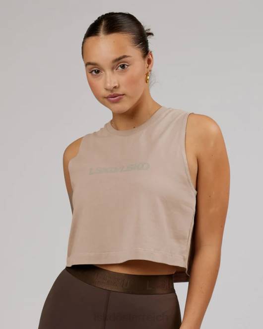 Z8RH181 LSKD Frauen Kurz geschnittenes Speedway Flxcotton-Tanktop – Taupe Bekleidung