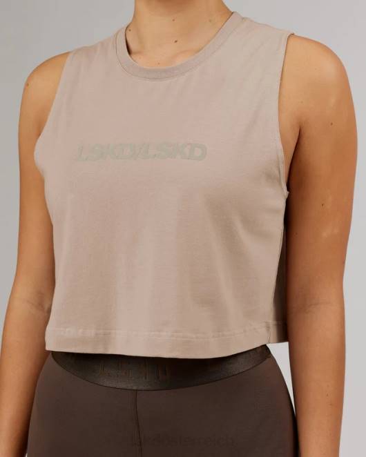 Z8RH181 LSKD Frauen Kurz geschnittenes Speedway Flxcotton-Tanktop – Taupe Bekleidung
