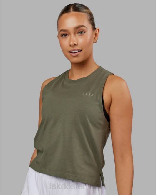 Z8RH184 LSKD Frauen Deluxe-Pimaflx-Tanktop – olivfarben Bekleidung