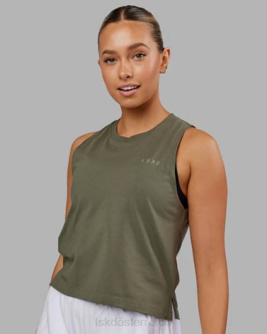 Z8RH184 LSKD Frauen Deluxe-Pimaflx-Tanktop – olivfarben Bekleidung