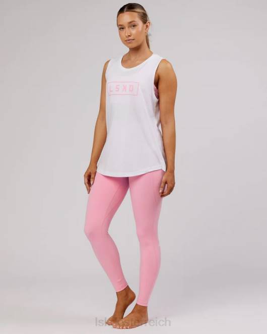 Z8RH193 LSKD Frauen Luna Tank – weiß-rosa Zuckerguss Bekleidung