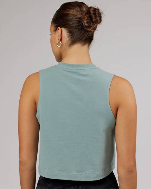 Z8RH194 LSKD Frauen Speedway flxcotton kurzes Tanktop – Frost Bekleidung