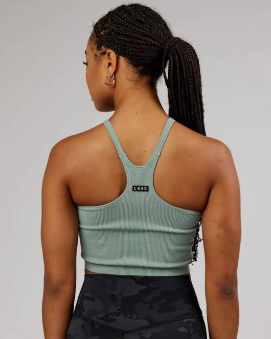 Z8RH199 LSKD Frauen Minimales, nahtloses, geripptes Tanktop – Frost Bekleidung