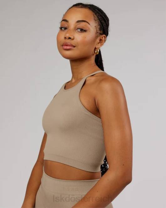 Z8RH200 LSKD Frauen Minimales, nahtloses, geripptes Tanktop – Taupe Bekleidung
