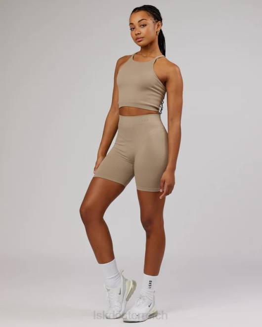 Z8RH200 LSKD Frauen Minimales, nahtloses, geripptes Tanktop – Taupe Bekleidung