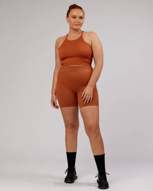 Z8RH202 LSKD Frauen Minimales, nahtloses, geripptes Tanktop – kastanienbraun Bekleidung