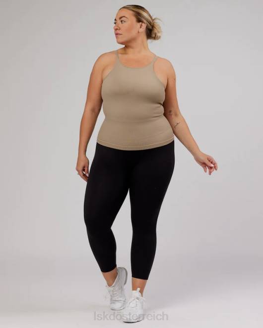 Z8RH210 LSKD Frauen Minimales, nahtloses, geripptes Tanktop – Taupe Bekleidung
