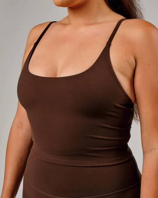 Z8RH214 LSKD Frauen Elixier Aktivtank - Schokolade Bekleidung