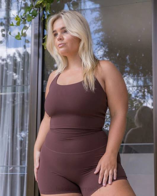 Z8RH214 LSKD Frauen Elixier Aktivtank - Schokolade Bekleidung