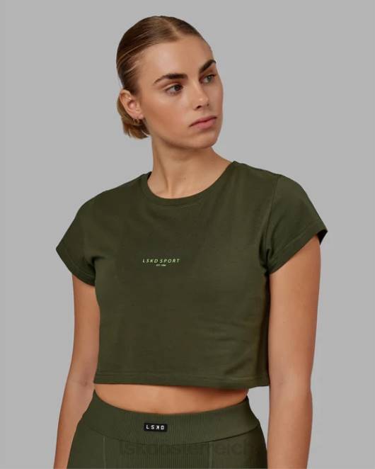 Z8RH222 LSKD Frauen Spitzenreiter-Baby-T-Shirt - Waldnacht Bekleidung