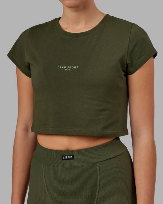 Z8RH222 LSKD Frauen Spitzenreiter-Baby-T-Shirt - Waldnacht Bekleidung