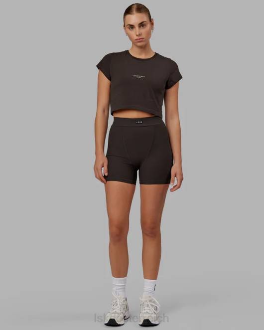 Z8RH223 LSKD Frauen Frontrunner-Baby-T-Shirt – dunkles Walnussholz Bekleidung