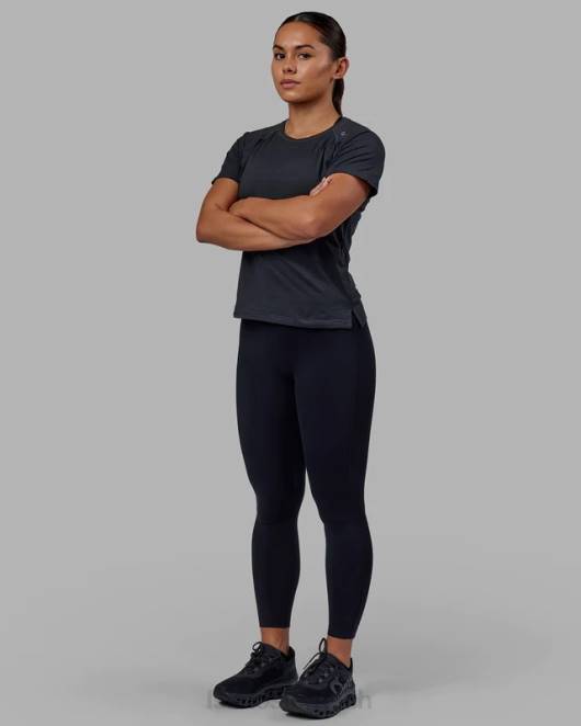 Z8RH234 LSKD Frauen Perform Vapourflx T-Shirt – Schwarz meliert Bekleidung