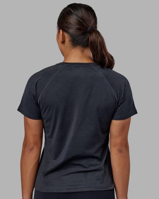 Z8RH234 LSKD Frauen Perform Vapourflx T-Shirt – Schwarz meliert Bekleidung