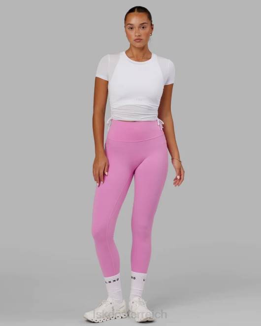 Z8RH266 LSKD Frauen Kick-on-Kurz-T-Shirt – weiß Bekleidung