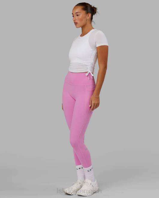 Z8RH266 LSKD Frauen Kick-on-Kurz-T-Shirt – weiß Bekleidung