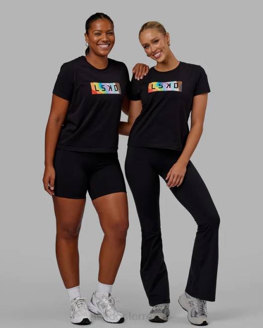 Z8RH271 LSKD Frauen Together T-Shirt – Pride-Schwarz Bekleidung