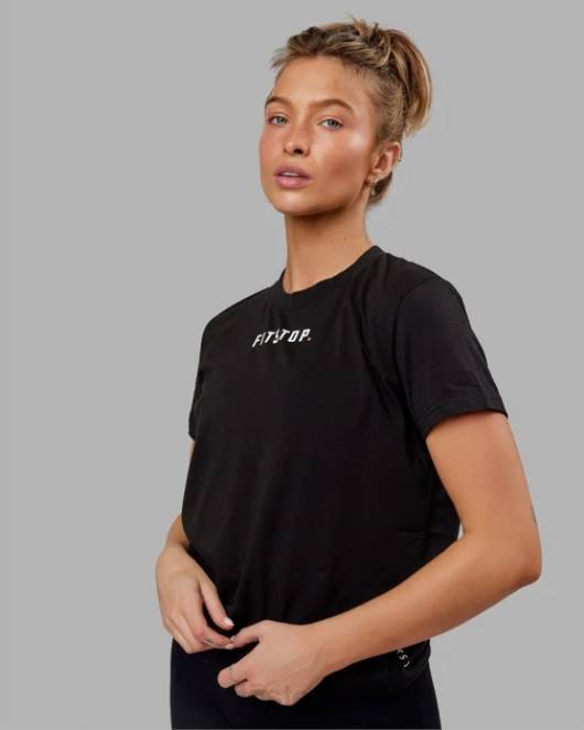 Z8RH273 LSKD Frauen Fitstop Fast Tee – Schwarz Bekleidung
