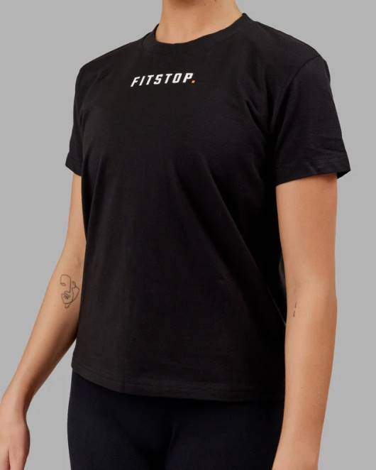 Z8RH273 LSKD Frauen Fitstop Fast Tee – Schwarz Bekleidung