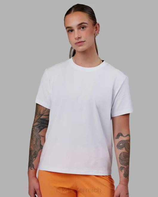 Z8RH279 LSKD Frauen Love the Run FLXCotton T-Shirt – weiß-schwarz Bekleidung