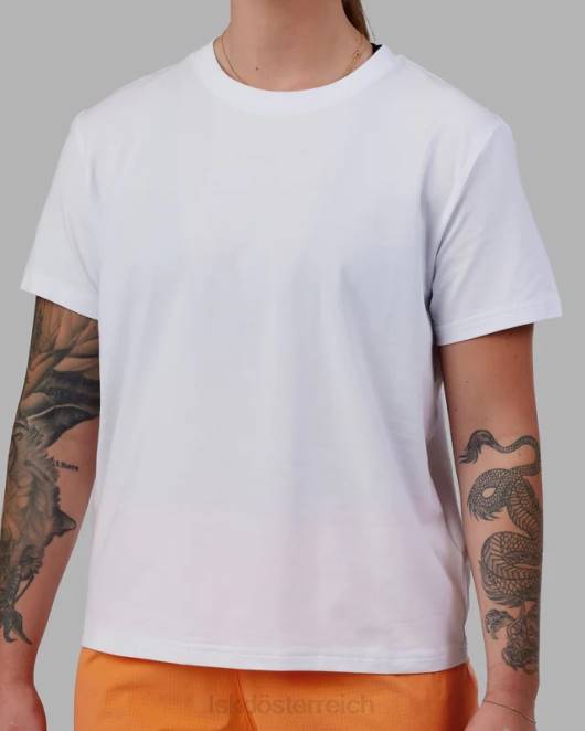 Z8RH279 LSKD Frauen Love the Run FLXCotton T-Shirt – weiß-schwarz Bekleidung