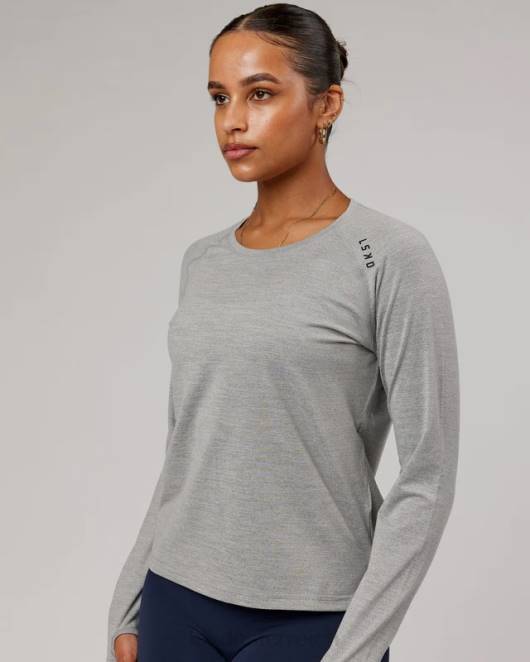 Z8RH281 LSKD Frauen perform vapourflx ls tee – lt grey marl Bekleidung