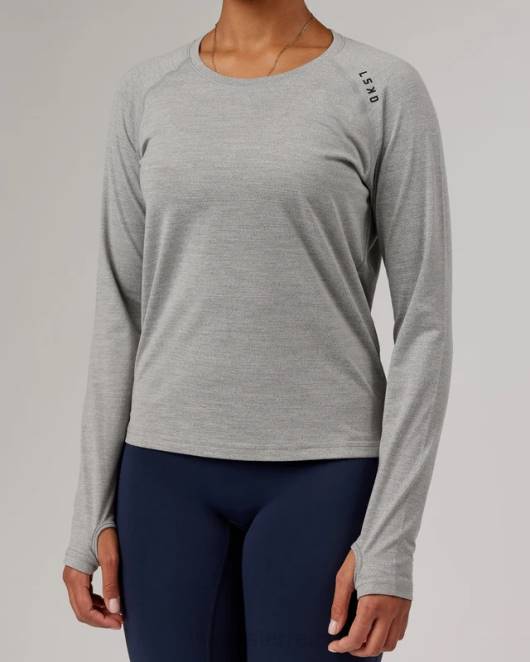 Z8RH281 LSKD Frauen perform vapourflx ls tee – lt grey marl Bekleidung