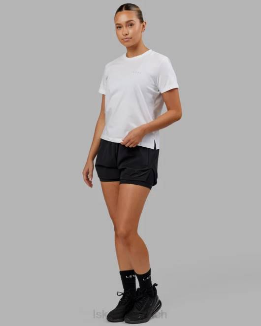 Z8RH290 LSKD Frauen Deluxe-Pimaflx-T-Shirt – weiß Bekleidung