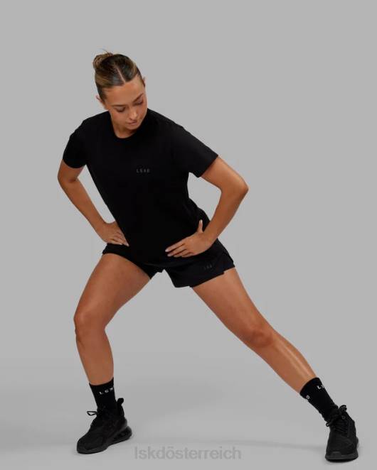 Z8RH293 LSKD Frauen Deluxe-Pimaflx-T-Shirt – Schwarz Bekleidung