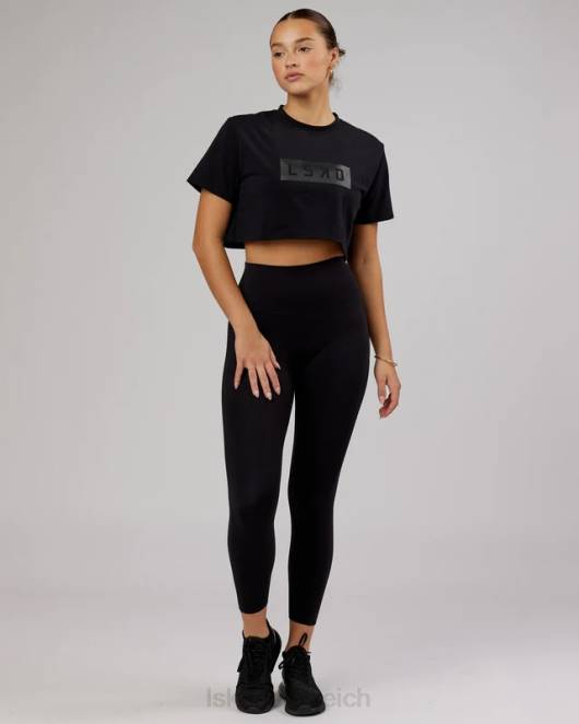 Z8RH302 LSKD Frauen Rapid Flxdry kurzes T-Shirt – schwarz Bekleidung