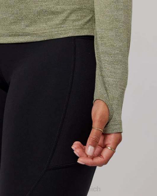 Z8RH304 LSKD Frauen perform vapourflx ls tee – olive marl Bekleidung