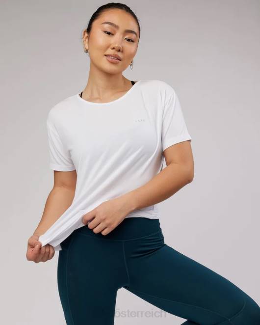 Z8RH325 LSKD Frauen Air Slouch T-Shirt – weiß Bekleidung