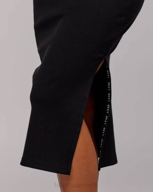 Z8RH504 LSKD Frauen Ava geripptes Tankkleid – Schwarz Bekleidung