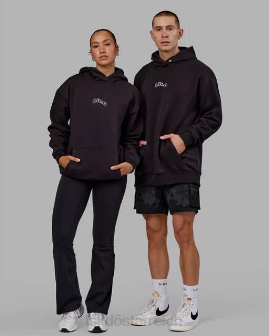 Z8RH1030 LSKD Männer Mad Happy Kapuzenpullover in Übergröße – Schwarz Bekleidung