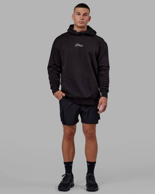 Z8RH1030 LSKD Männer Mad Happy Kapuzenpullover in Übergröße – Schwarz Bekleidung