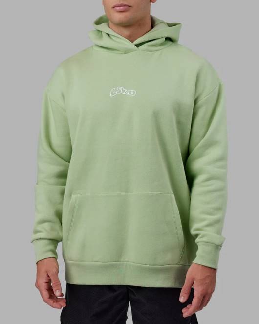 Z8RH1031 LSKD Männer Mad Happy Kapuzenpullover in Übergröße – grüne Abb Bekleidung