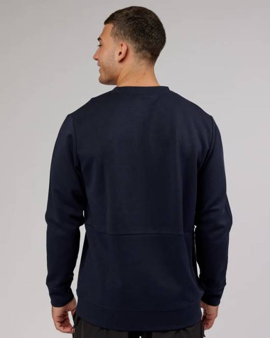 Z8RH1035 LSKD Männer Athlet ForgedFleecepullover – Dunkelmarine Bekleidung