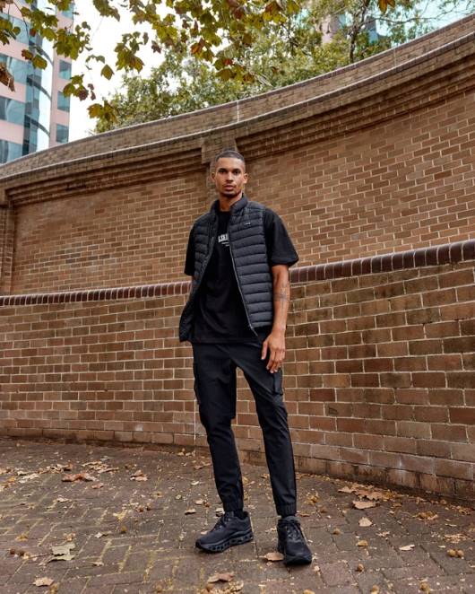 Z8RH1039 LSKD Männer Pufferweste für den ganzen Tag – Schwarz Bekleidung