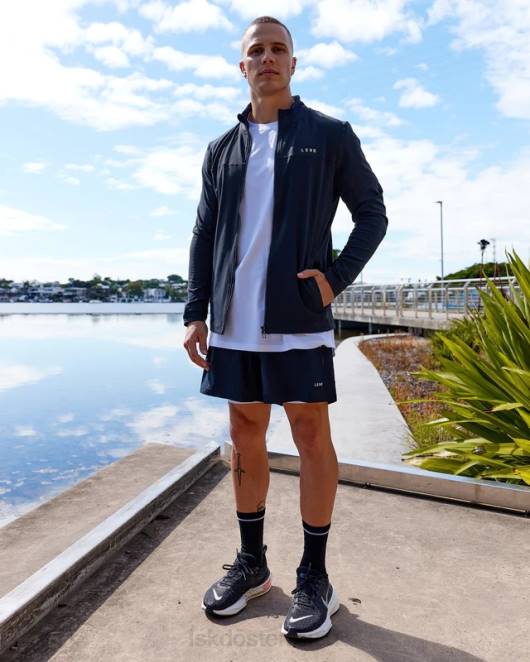 Z8RH1044 LSKD Männer Stride Performance-Jacke mit Reißverschluss – Marineblau Bekleidung