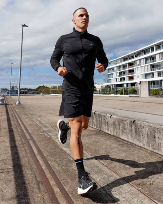 Z8RH1045 LSKD Männer Stride Performance-Jacke mit Reißverschluss – Schwarz Bekleidung