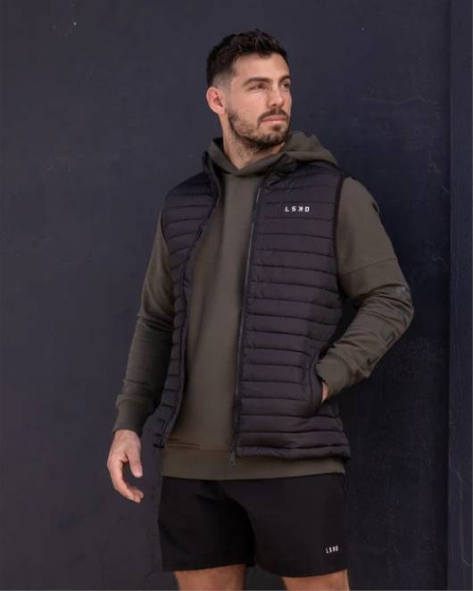 Z8RH1053 LSKD Männer Uplift-Pufferweste – Black Fade Bekleidung