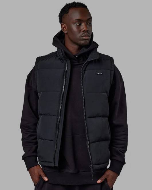 Z8RH1054 LSKD Männer klassische Pufferweste – schwarz Bekleidung