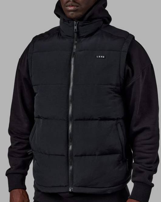 Z8RH1054 LSKD Männer klassische Pufferweste – schwarz Bekleidung