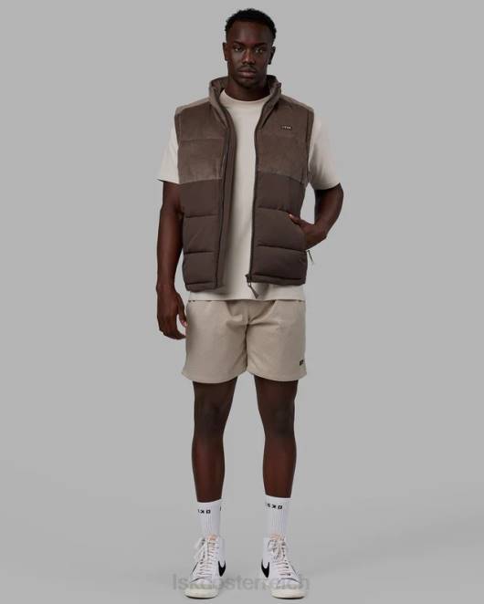 Z8RH1056 LSKD Männer Klassische Cord-Pufferweste – Walnuss-Eichel Bekleidung