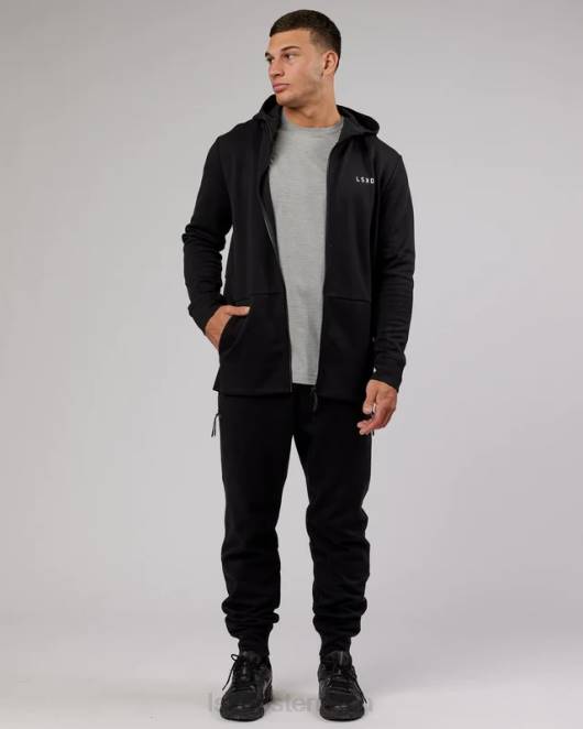 Z8RH1139 LSKD Männer Athlet ForgedFleece-Jogginghose mit Reißverschluss – Schwarz Bekleidung