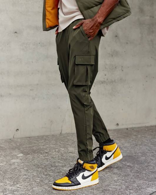 Z8RH1141 LSKD Männer Energy Stretch Performance Cargo Jogger – Waldnacht Bekleidung