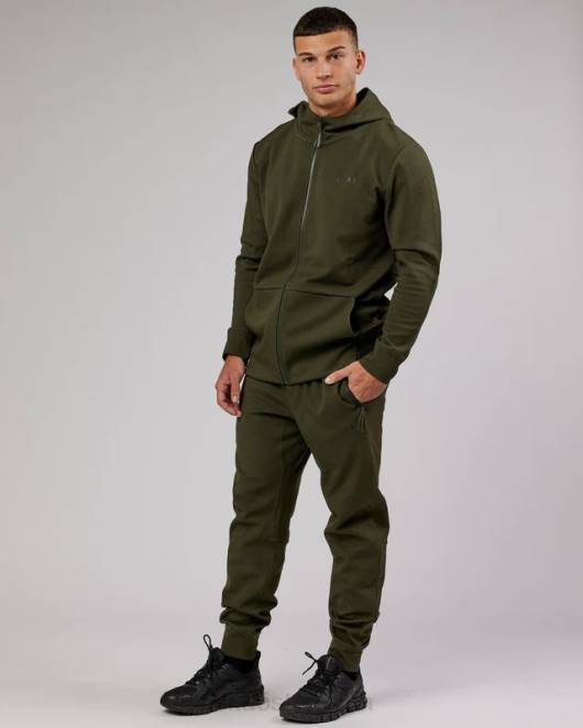 Z8RH1142 LSKD Männer Athlet ForgedFleece-Jogger mit Reißverschluss – Waldnacht Bekleidung